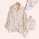 Pyjama pour femme à manches longues imprimé chat