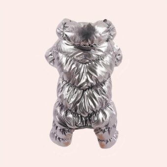 Doudoune d'hiver chaude grise pour chats