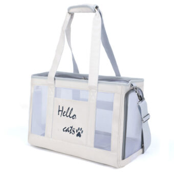 Sac de transport chat à main souple de couleur blanc