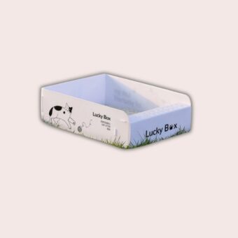 Un bac litière pliable anti éclaboussure présenté vide