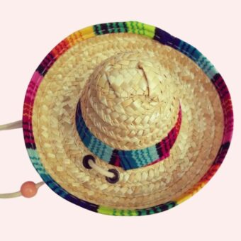 Sombrero mexicain en paille pour chat
