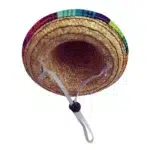 chapeau mexicain vu du dessous avec le cordon ajustable.