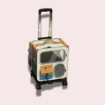 Caisse de transport pour chat sur un chariot 4 roues